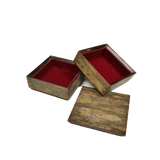 Two Tier Cherry Bark Box with Frosted Natural Finish Cherry Bark