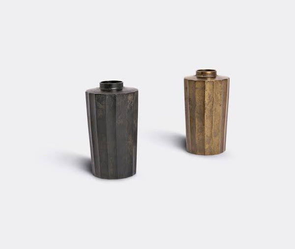 Jurokumen Faceted Brass Flower Vase- GUSOKU 10