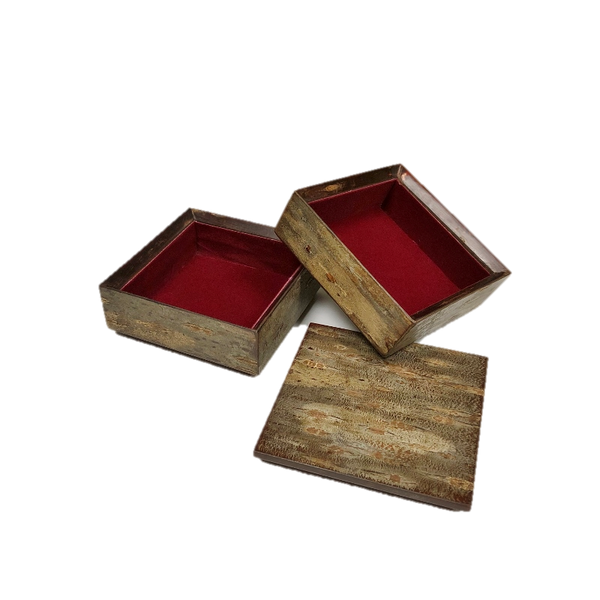 Two Tier Cherry Bark Box with Frosted Natural Finish Cherry Bark