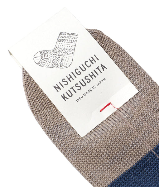 Linen Cotton Anklet Socks by Nishiguchi Kutsushita