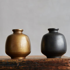 Hana Mitsubo Brass Vases by Nousaku