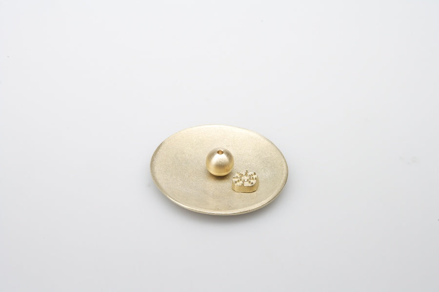 Round Brass Incense Stand Set