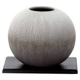 Shigaraki Flower Vase with Kushime Kohiki Glaze