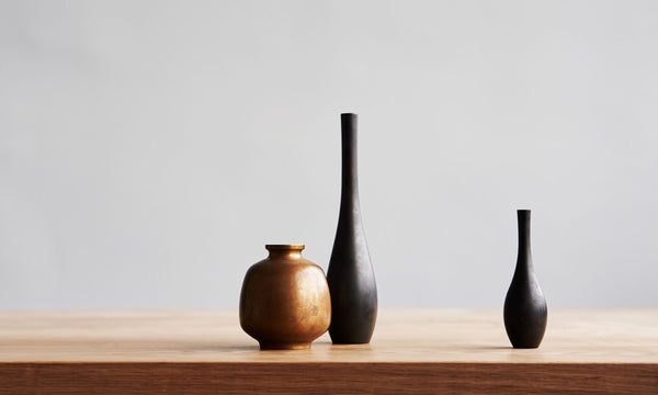 Hana Mitsubo Brass Vases by Nousaku