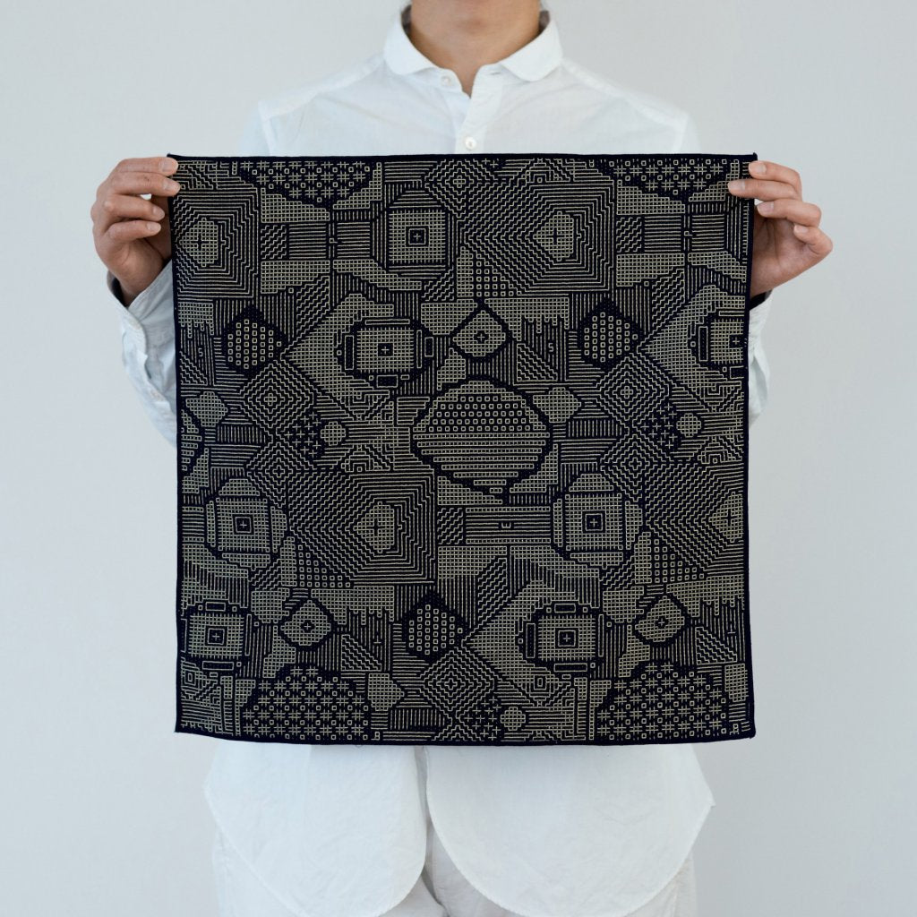 Sashiko Geometric Furoshiki Cloth